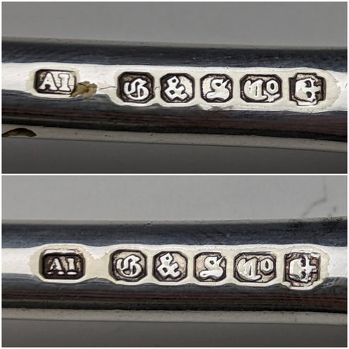 Late 19th century British antique silver plate server set GOLDSMITHS & SILVERSMITHS