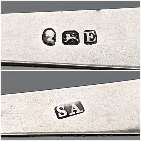 1800 British Antique Sterling Silver Sugar Tongs 28g Stephen Adams