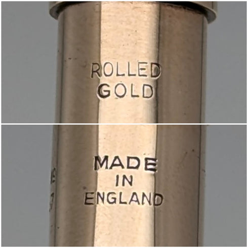 British Vintage Yard O' Red Rolled Gold Propelled Pencil in Case