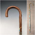 Vintage European Tour Bent Handle Tourist Walking Stick Brown Shaft 92cm