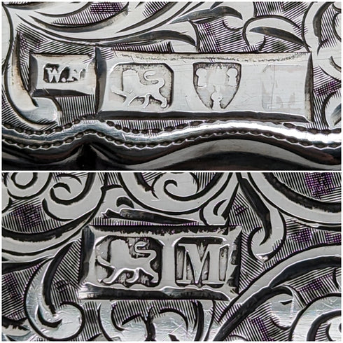 1895 年英國古董純銀雙門卡包 91 克 William Neale