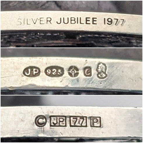 1977年 英國 純銀製 橢圓形吊墜附純銀項鍊 總重22.4g