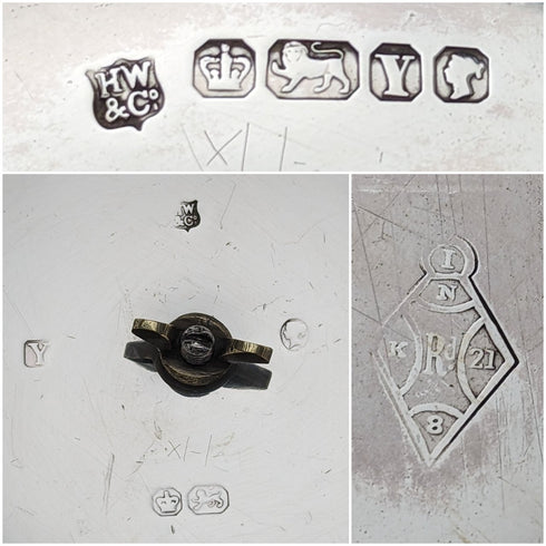 1866 年英國古董純銀帶蓋黃油盤 300 克亨利威爾金森