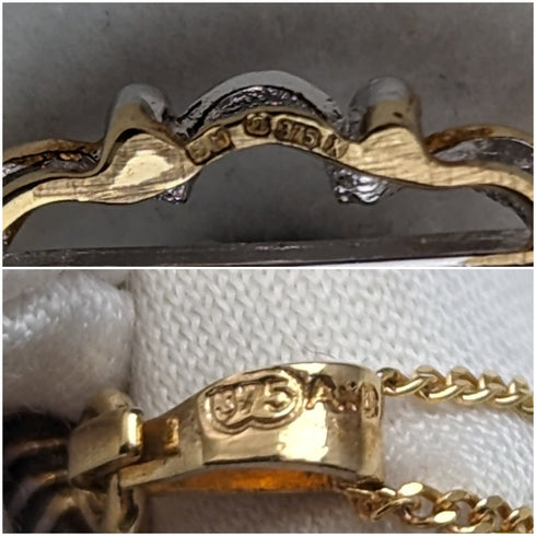 1965 British Vintage Jewelry K9 Gold & Sapphire Pendant Necklace