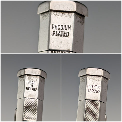 英国ヴィンテージ ヤード・オ・レッド ロジウムメッキ ヘキサゴン 推進式ペンシル 紙箱入