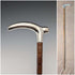 1902 British antique pure silver clutch handle walking stick 88cm J Howell & Co.