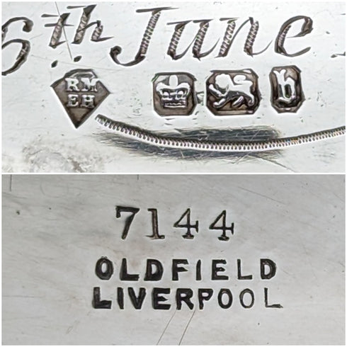 1894 年英國古董純銀耳環裝飾碗/盤 232 克 Martin Hall