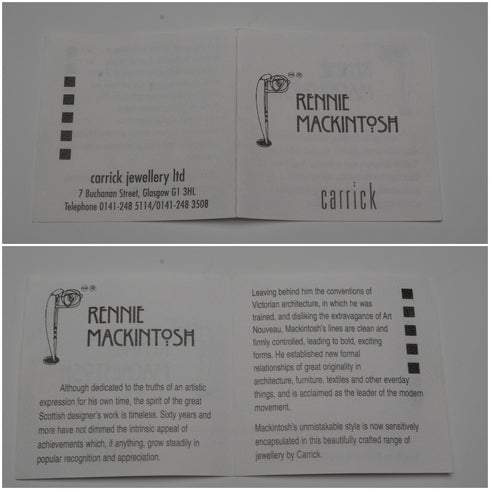 ヴィンテージ 純銀製 マッキントッシュ・ローズ アール・ヌーヴォー様式 丸型ブローチ ケース付き