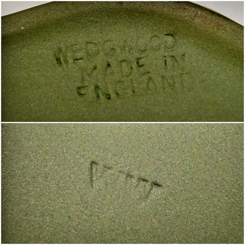 British Vintage Wedgwood Jasperware Oval Box Accessory Case Green