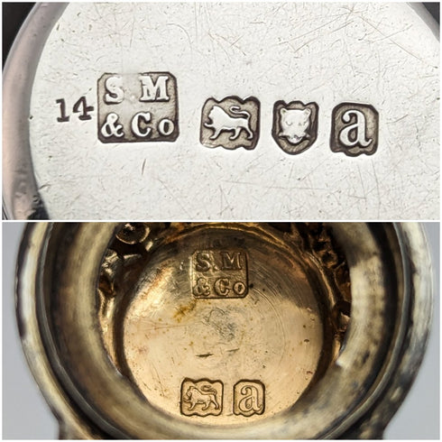 1896 年英國古董純銀浮雕鳥雕塑便攜式香水瓶 Sampson Mordan