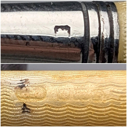 1930 British vintage sterling silver & guilloche enamel push-type pencil