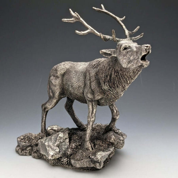 Sterling Silver Sculpture Extra Large Stag Object 900g Height 20cm UK Country Artists
