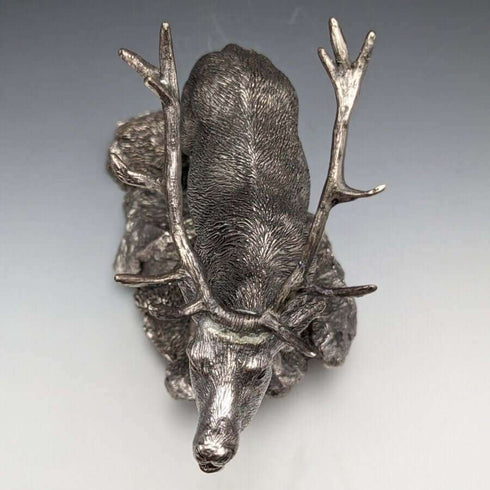순은 도금 조각 특대형 수사슴 오브제 900g 높이 20cm 영국 컨트리 아티스트 사(社)