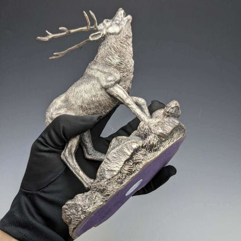 순은 도금 조각 특대형 수사슴 오브제 900g 높이 20cm 영국 컨트리 아티스트 사(社)
