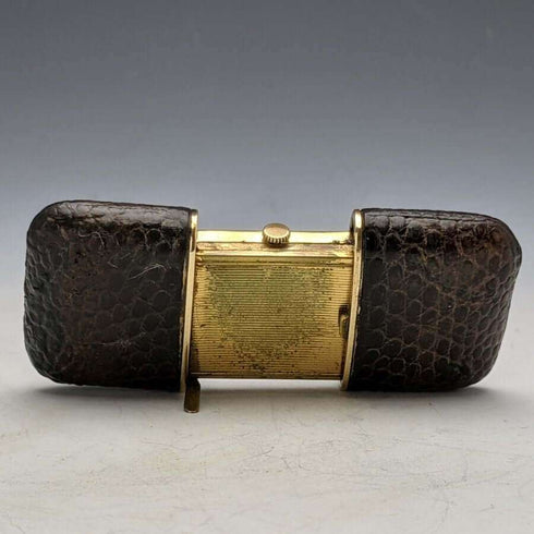 Reloj de bolsillo vintage británico Mappin & Webb, en buen estado de funcionamiento, mecánico, 17 joyas, con estuche de cuero.