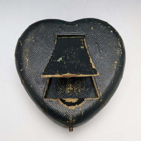 1899 年左右英國古董心形純銀懷錶架與 REVUE 懷錶