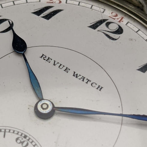 1899 年左右英國古董心形純銀懷錶架與 REVUE 懷錶