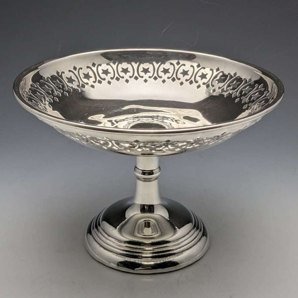1909年 英国アンティーク 純銀(925シルバー) コンポート タッツァ 直径15cm 191g West & Son