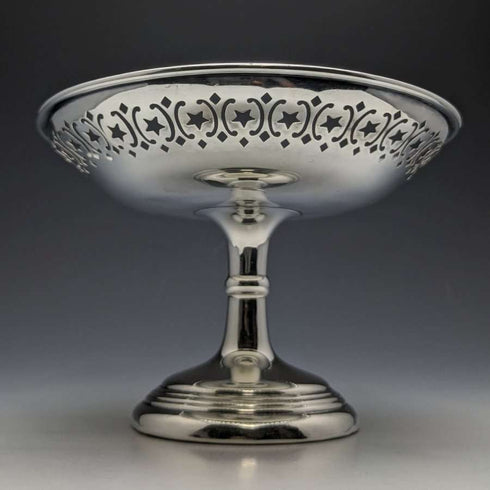 1909年 英国アンティーク 純銀(925シルバー) コンポート タッツァ 直径15cm 191g West & Son