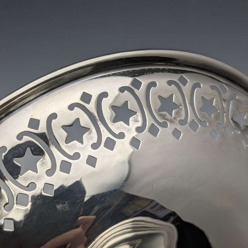 1909年 英国アンティーク 純銀(925シルバー) コンポート タッツァ 直径15cm 191g West & Son