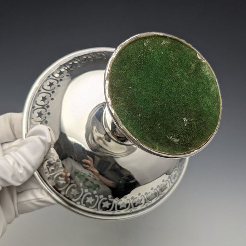 1909年 英国アンティーク 純銀(925シルバー) コンポート タッツァ 直径15cm 191g West & Son