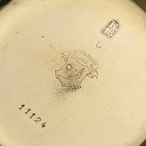 Reloj de bolsillo antiguo Ulysse Nardin, circa 1910, en buen estado de funcionamiento, caja de oro macizo de 18 quilates tipo saboneta, diámetro de 54 mm, 121 g.