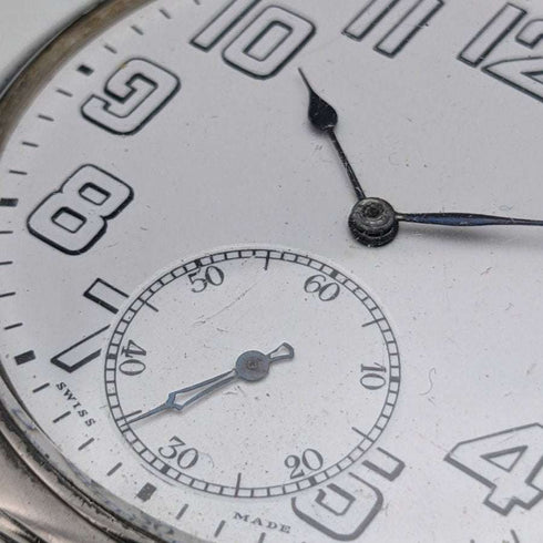 Reloj de bolsillo militar antiguo Zenith de 1918, caja de plata maciza, en funcionamiento