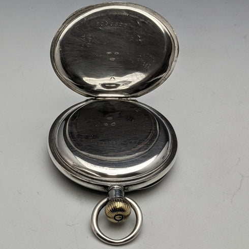 1918 古董加工品真力時純銀錶殼軍事風格懷錶