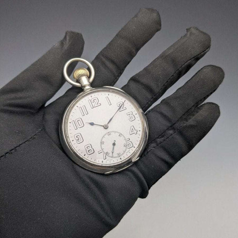 Reloj de bolsillo militar antiguo Zenith de 1918, caja de plata maciza, en funcionamiento