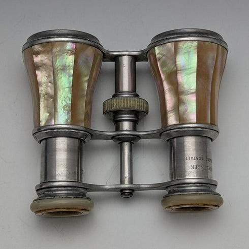 德國復古珍珠貝母裝飾歌劇眼鏡雙筒望遠鏡原裝盒