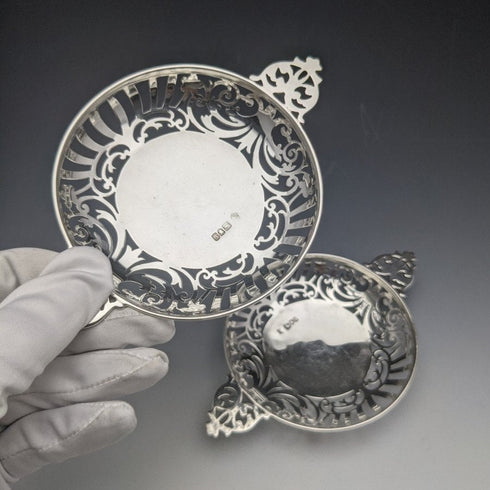 1901년 영국 앤티크 순은(925 실버) 봉봉 디쉬 페어 지름 90mm 조시아 윌리엄스