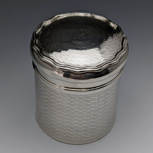 1912年 英国アンティーク 純銀(925シルバー) ティーキャディー 90g W G Sothers