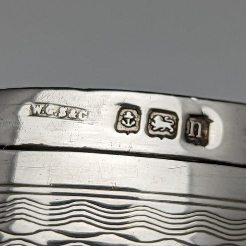 1912年 英国アンティーク 純銀(925シルバー) ティーキャディー 90g W G Sothers