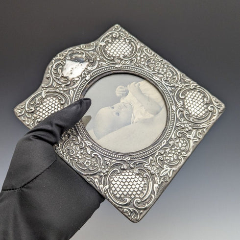 1906 年英國古董純銀(925 銀)相框相框/肖像 SAMUEL M LEVI