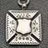 Antigüedad británica de alrededor de 1900, cadena Albert de plata pura (925), muy gruesa (73 g), con dije de plata pura de doble cara.