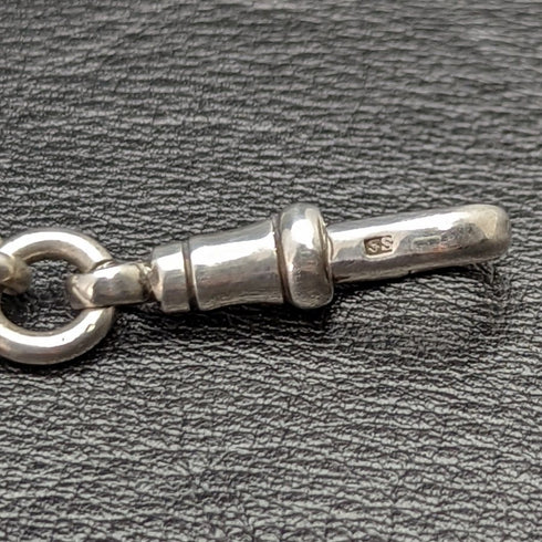 1900 年左右英國古董純銀(925 銀)Albert 鏈條超厚 73 克純銀雙面鏈扣