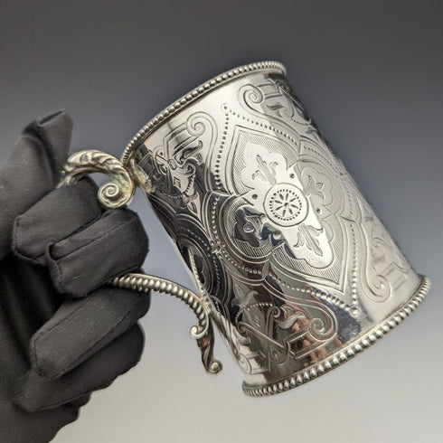 1864 年英國古董純銀(925 銀)馬克杯 154 克羅伯特哈珀