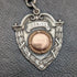 Around 1920 British Antique Pure Silver (925 Silver) Double Albert Chain 52g Pure Silver Emblem Fob