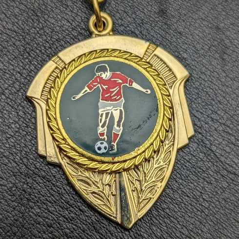 UK Gold Plated Albert Chain 43g Soccer Medal Fob