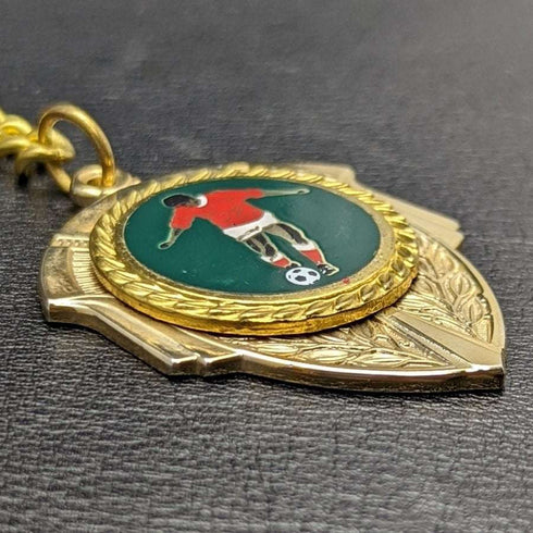 영국제 골드 플레이트 앨버트 체인 43g 축구 메달 폽
