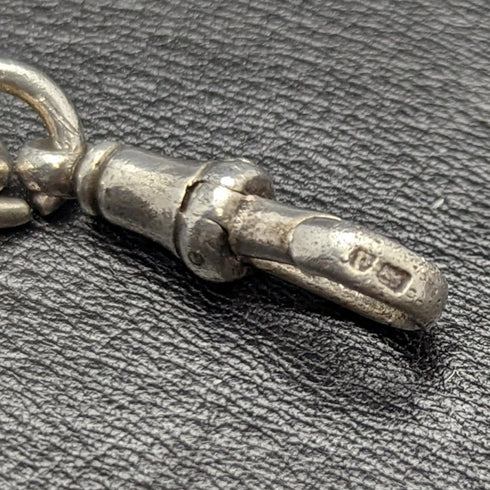 1900 年左右英國古董純銀(925 銀)Albert Chain 62 克羅馬銀 Fob