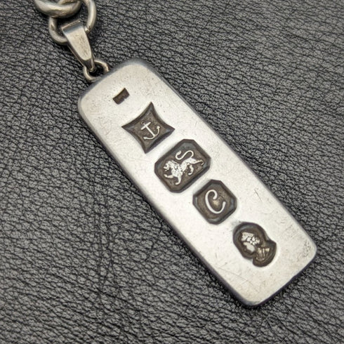 1900 年左右英國古董純銀(925 銀)粗阿爾伯特鏈 75 克純銀錠 FOB