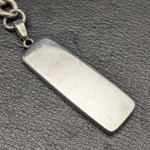 Antigua cadena Albert de plata de ley (925) extra gruesa, Reino Unido, circa 1900, 75 g, con lingote de plata pura.