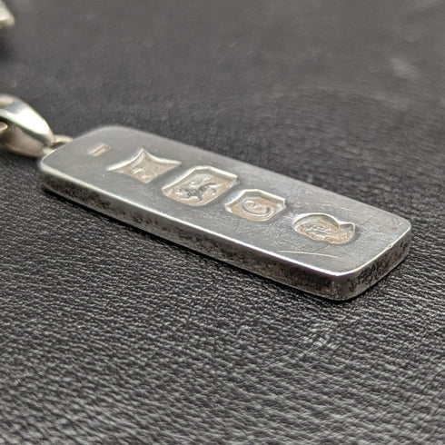 1900 年左右英國古董純銀(925 銀)粗阿爾伯特鏈 75 克純銀錠 FOB