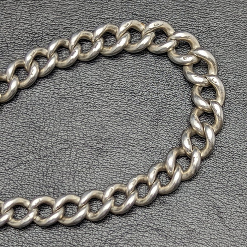 1900 年左右英國古董純銀(925 銀)粗阿爾伯特鏈 75 克純銀錠 FOB