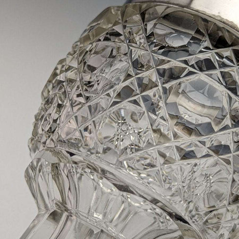 Jarrón de cristal tallado con decoración de plata de ley, antiguedad británica de 1910, 383 g, C C May & Sons