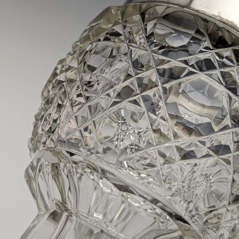 1910 年英國古董純銀裝飾切割玻璃花瓶 383 克 CC May & Sons