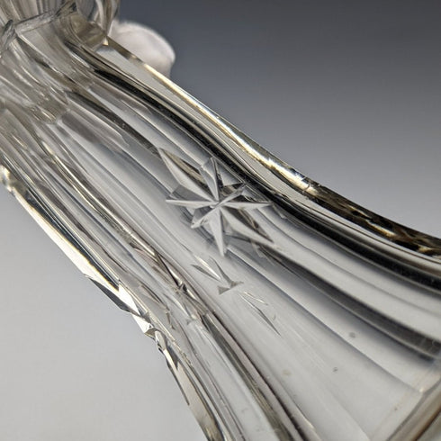 1910 年英國古董純銀裝飾切割玻璃花瓶 383 克 CC May & Sons