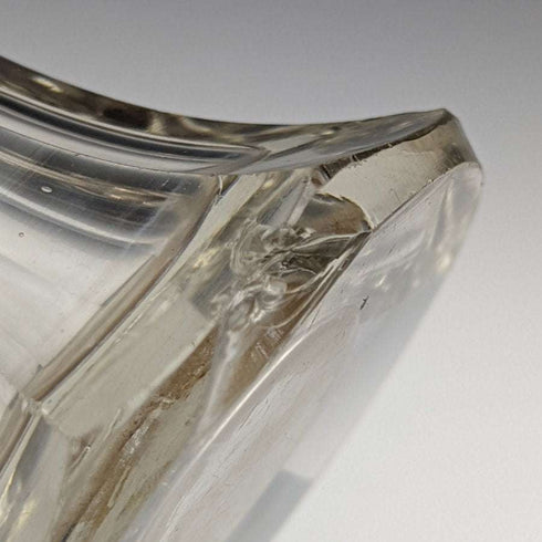 Jarrón de cristal tallado con decoración de plata de ley, antiguedad británica de 1910, 383 g, C C May & Sons