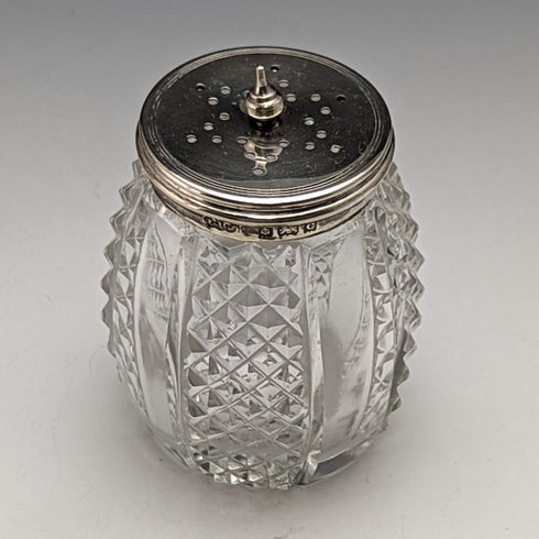 1902 年左右英國古董純銀和切割玻璃調味料套裝 366 克 ELKINGTON & Co